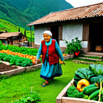 Outdoor Scene**

"A vibrant scene of a family-friendly Blue Zone village nestled in a lush, mountainous landscape, safe for work. An elderly woman with perfect anatomy, fully clothed in modest, traditional clothing, tends to a garden overflowing with colorful vegetables. A younger man, also fully clothed and in appropriate attire, helps her. In the background, other villagers engage in gentle activities like walking and socializing. Bright, natural lighting, professional photography, correct proportions, natural pose, appropriate content."

**