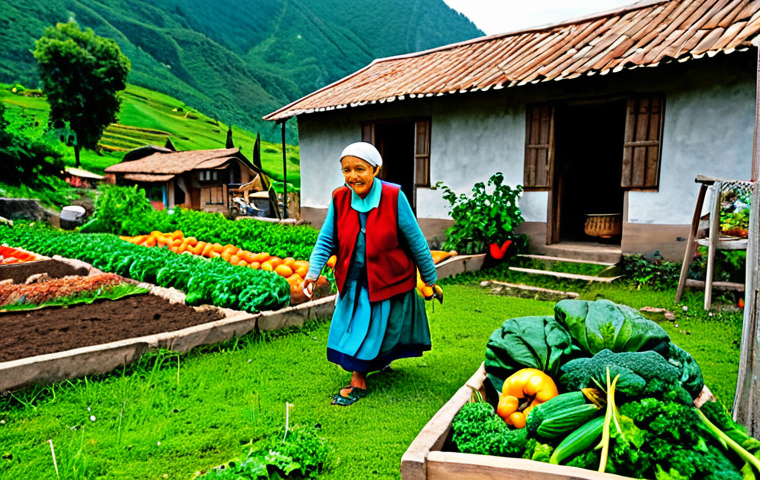 Outdoor Scene**

"A vibrant scene of a family-friendly Blue Zone village nestled in a lush, mountainous landscape, safe for work. An elderly woman with perfect anatomy, fully clothed in modest, traditional clothing, tends to a garden overflowing with colorful vegetables. A younger man, also fully clothed and in appropriate attire, helps her. In the background, other villagers engage in gentle activities like walking and socializing. Bright, natural lighting, professional photography, correct proportions, natural pose, appropriate content."

**