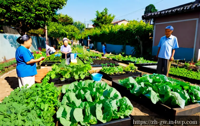 블루존 지역의 지역 사회 건강 프로젝트 - Photorealistic community health project in a Blue Zone inspired neighborhood, diverse older adults a...